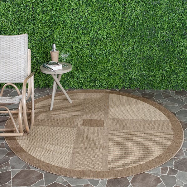 Safavieh Courtyard Cy1928-3009 Brown / Natural Geometric Area Rug