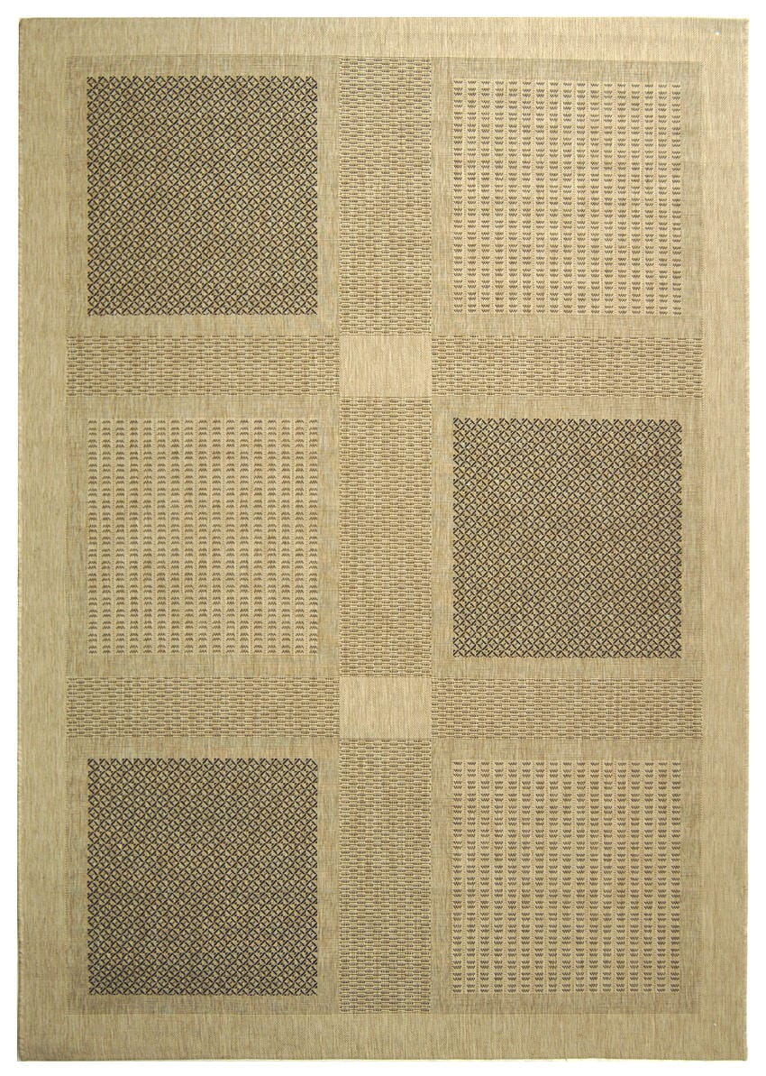 Safavieh Courtyard Cy1928-3901 Sand / Black Geometric Area Rug