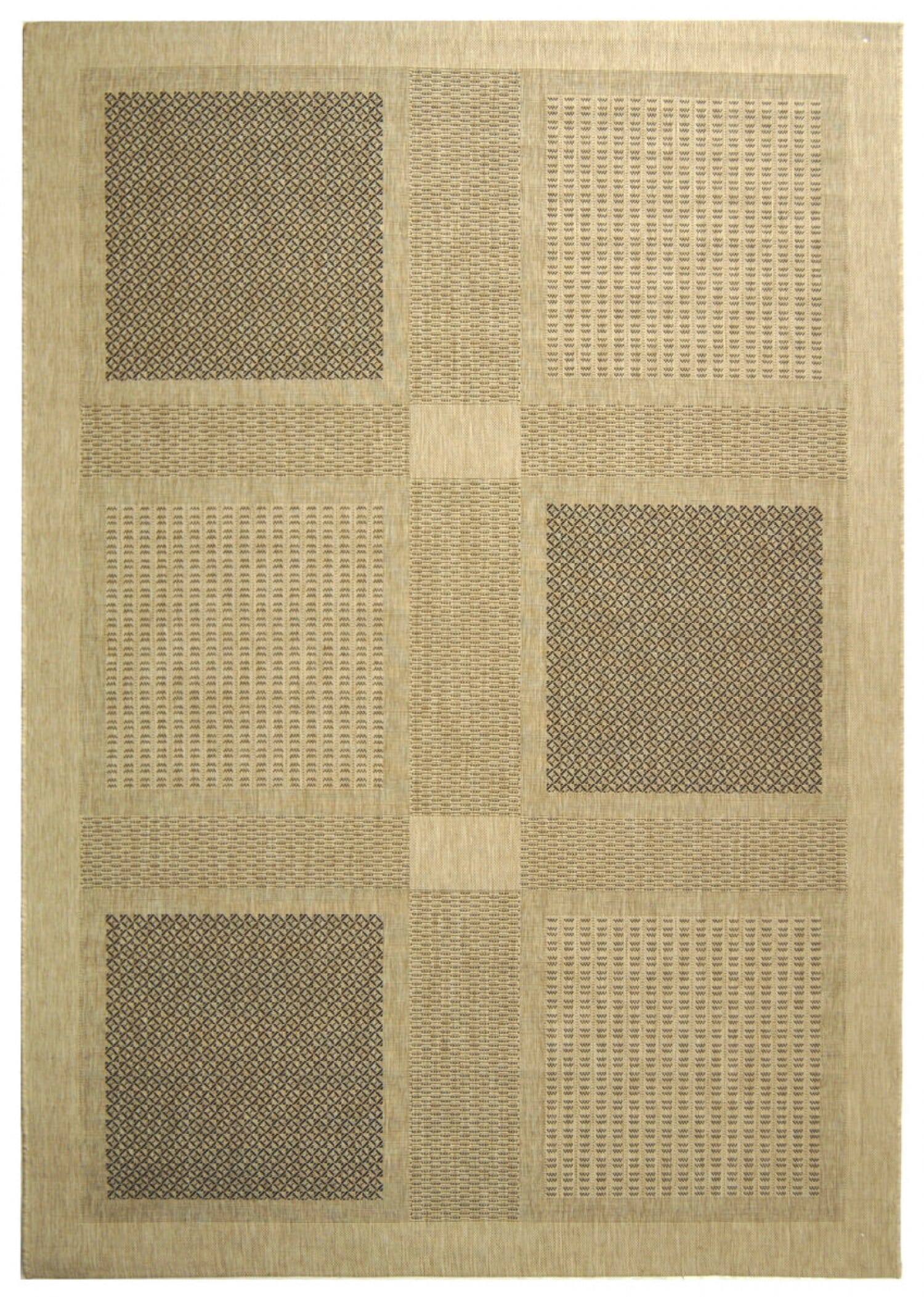 Safavieh Courtyard cy1928-3901 Sand / Black Geometric Area Rug