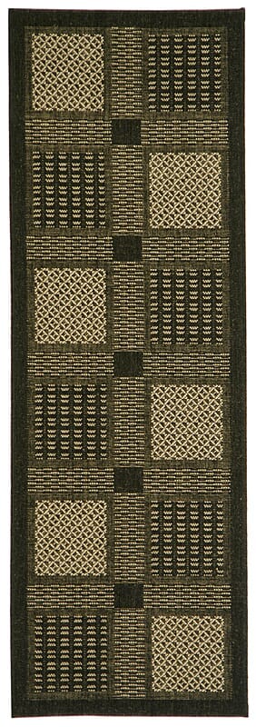 Safavieh Courtyard Cy1928-3908 Black / Sand Geometric Area Rug