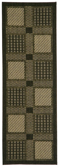 Safavieh Courtyard Cy1928-3908 Black / Sand Geometric Area Rug