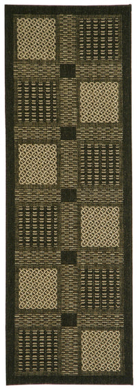 Safavieh Courtyard Cy1928-3908 Black / Sand Geometric Area Rug