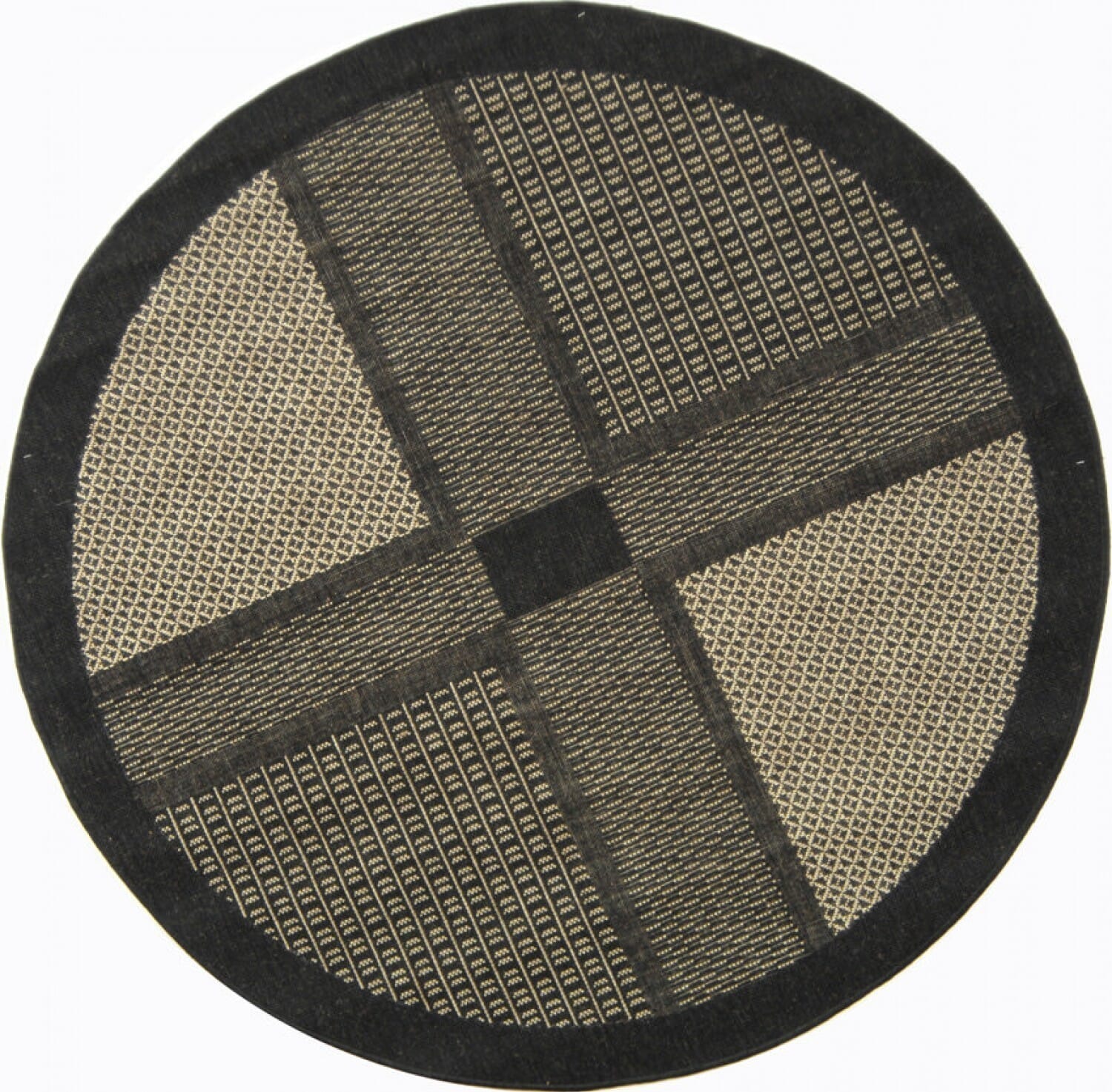 Safavieh Courtyard Cy1928-3908 Black / Sand Geometric Area Rug