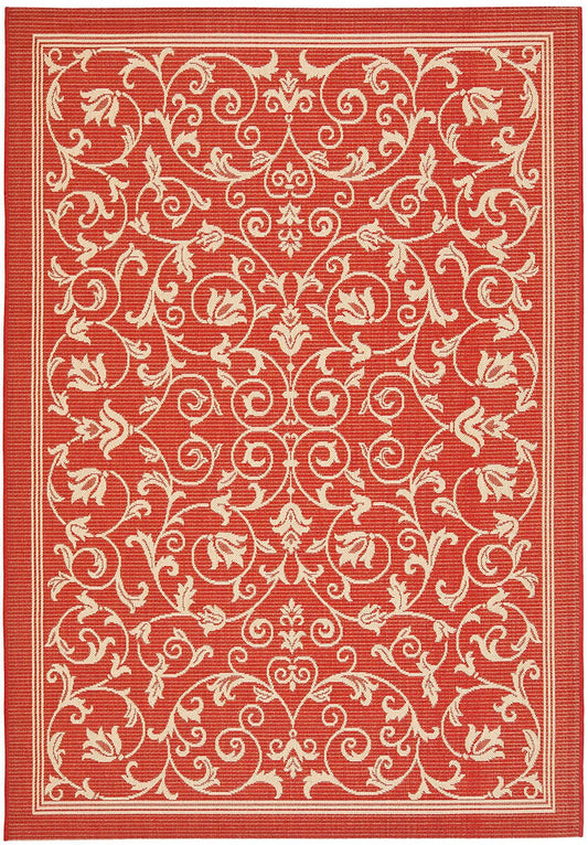 Safavieh Courtyard Cy2098-3707 Red / Natural Area Rug