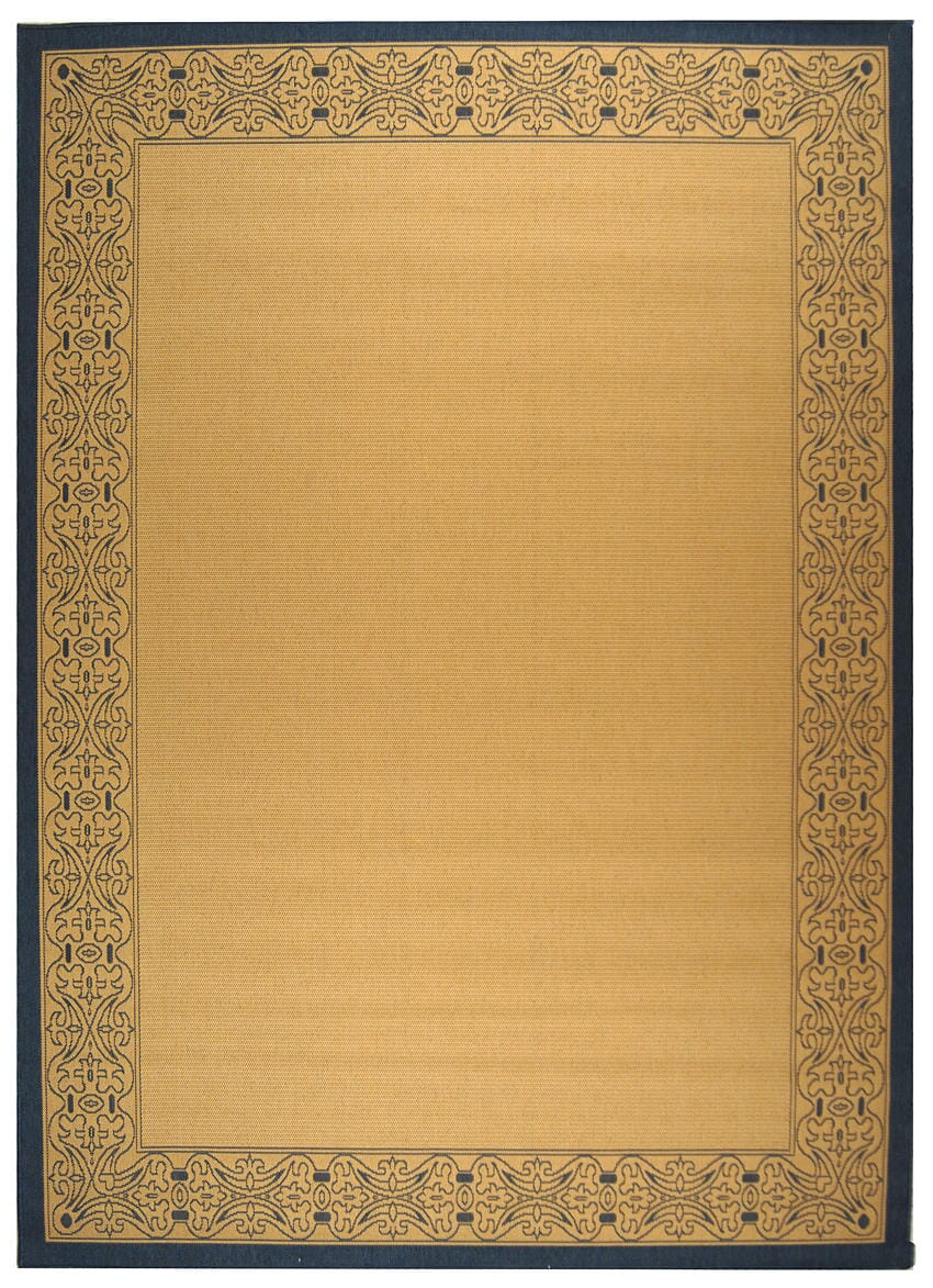 Safavieh Courtyard Cy2099-3101 Natural / Blue Bordered Area Rug