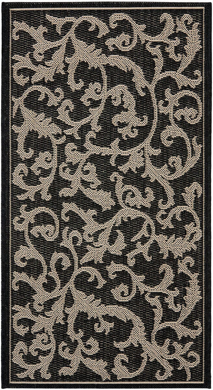 Safavieh Courtyard Cy2653-3908 Black / Sand Area Rug