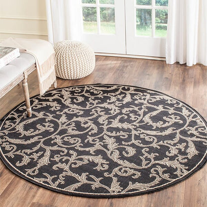 Safavieh Courtyard Cy2653-3908 Black / Sand Area Rug