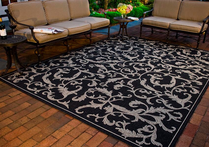 Safavieh Courtyard Cy2653-3908 Black / Sand Area Rug