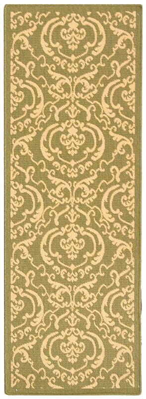 Safavieh Courtyard cy2663-1e06 Olive / Natural Damask Area Rug