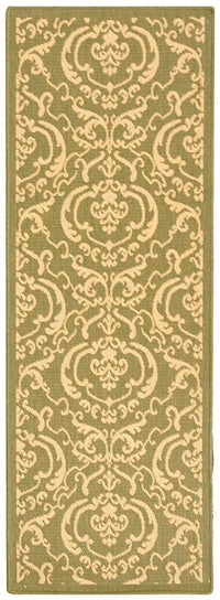 Safavieh Courtyard cy2663-1e06 Olive / Natural Damask Area Rug