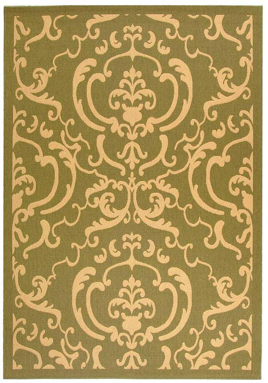 Safavieh Courtyard cy2663-1e06 Olive / Natural Damask Area Rug