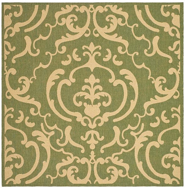 Safavieh Courtyard cy2663-1e06 Olive / Natural Damask Area Rug