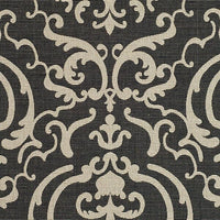 Safavieh Courtyard Cy2663-3908 Sand / Black Damask Area Rug