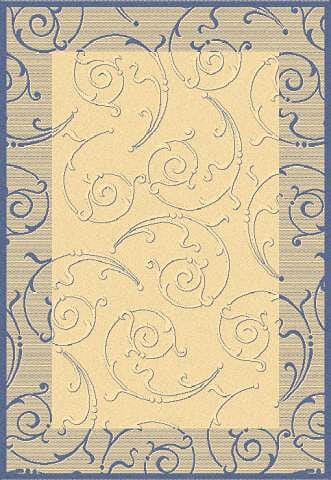 Safavieh Courtyard cy2665-3101 Natural / Blue Bordered Area Rug