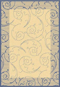 Safavieh Courtyard cy2665-3101 Natural / Blue Bordered Area Rug