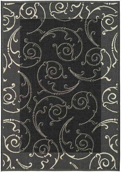 Safavieh Courtyard Cy2665-3908 Black / Sand Area Rug