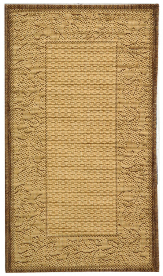 Safavieh Courtyard Cy2666-3001 Natural / Brown Bordered Area Rug