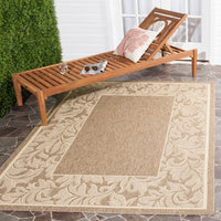 Safavieh Courtyard Cy2666-3009 Brown / Natural Bordered Area Rug