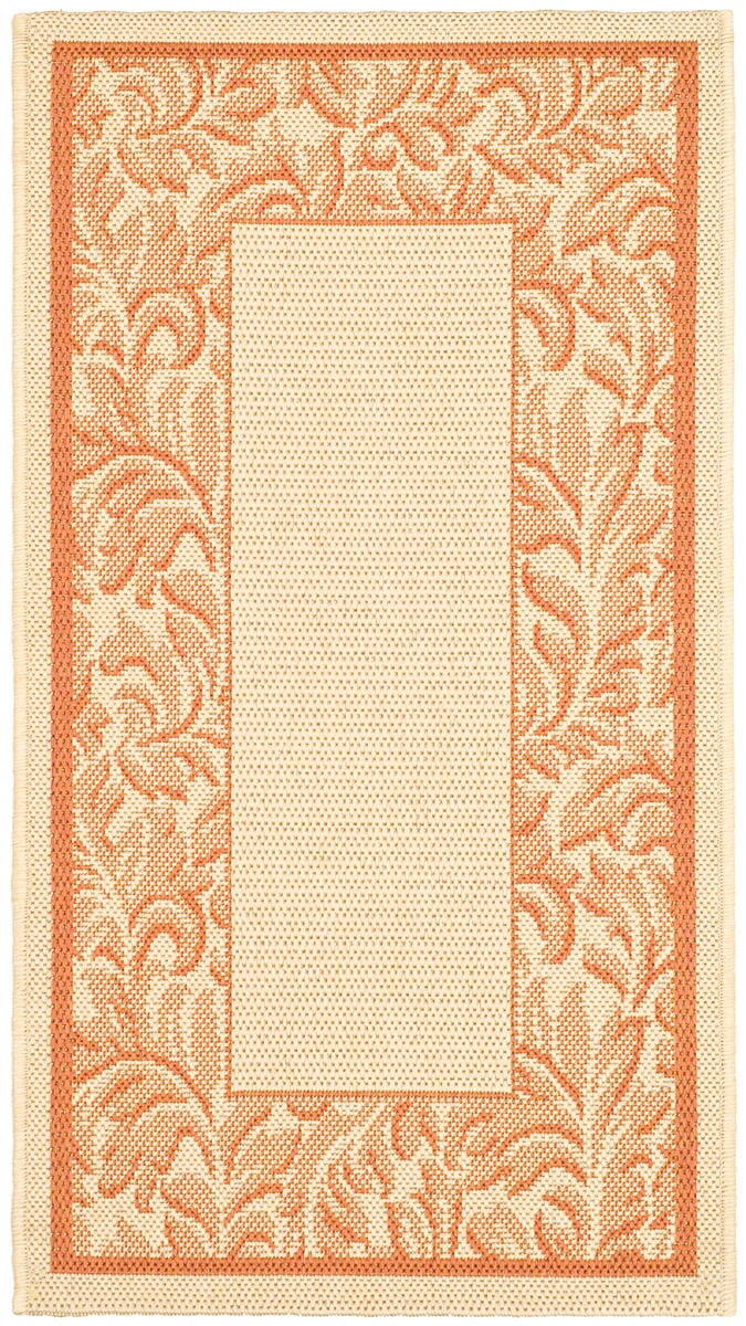 Safavieh Courtyard Cy2666-3201 Terracotta / Natural Bordered Area Rug