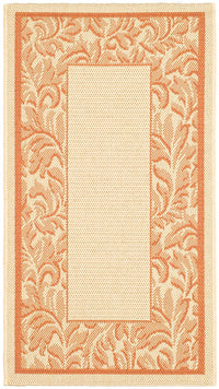 Safavieh Courtyard Cy2666-3201 Terracotta / Natural Bordered Area Rug