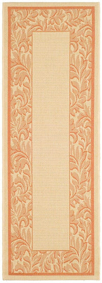 Safavieh Courtyard Cy2666-3201 Terracotta / Natural Bordered Area Rug