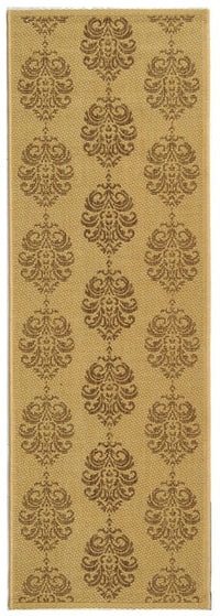 Safavieh Courtyard Cy2720-3001 Natural / Brown Damask Area Rug