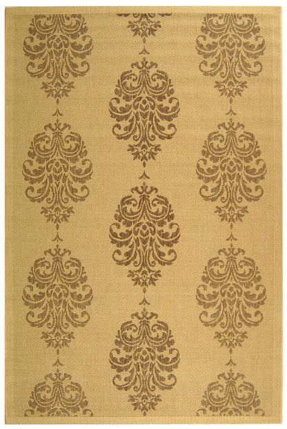 Safavieh Courtyard Cy2720-3001 Natural / Brown Damask Area Rug