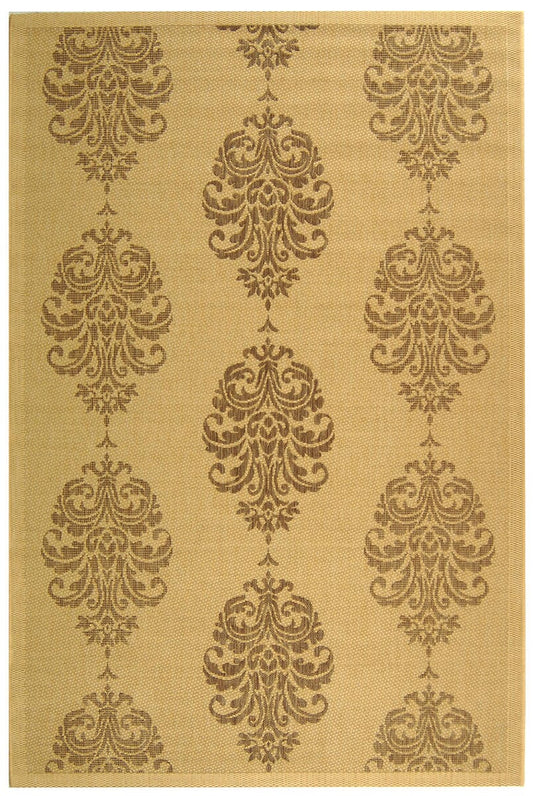 Safavieh Courtyard Cy2720-3001 Natural / Brown Damask Area Rug