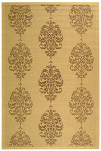 Safavieh Courtyard Cy2720-3001 Natural / Brown Damask Area Rug