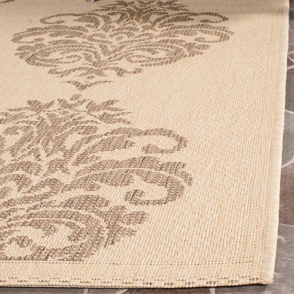 Safavieh Courtyard Cy2720-3001 Natural / Brown Damask Area Rug