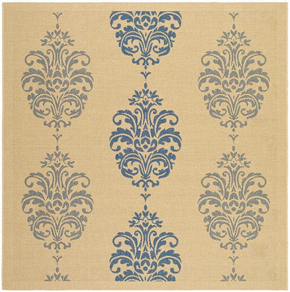 Safavieh Courtyard Cy2720-3101 Natural / Blue Damask Area Rug