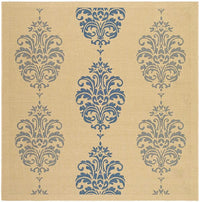 Safavieh Courtyard Cy2720-3101 Natural / Blue Damask Area Rug