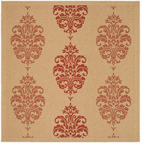 Safavieh Courtyard Cy2720-3701 Natural / Red Damask Area Rug