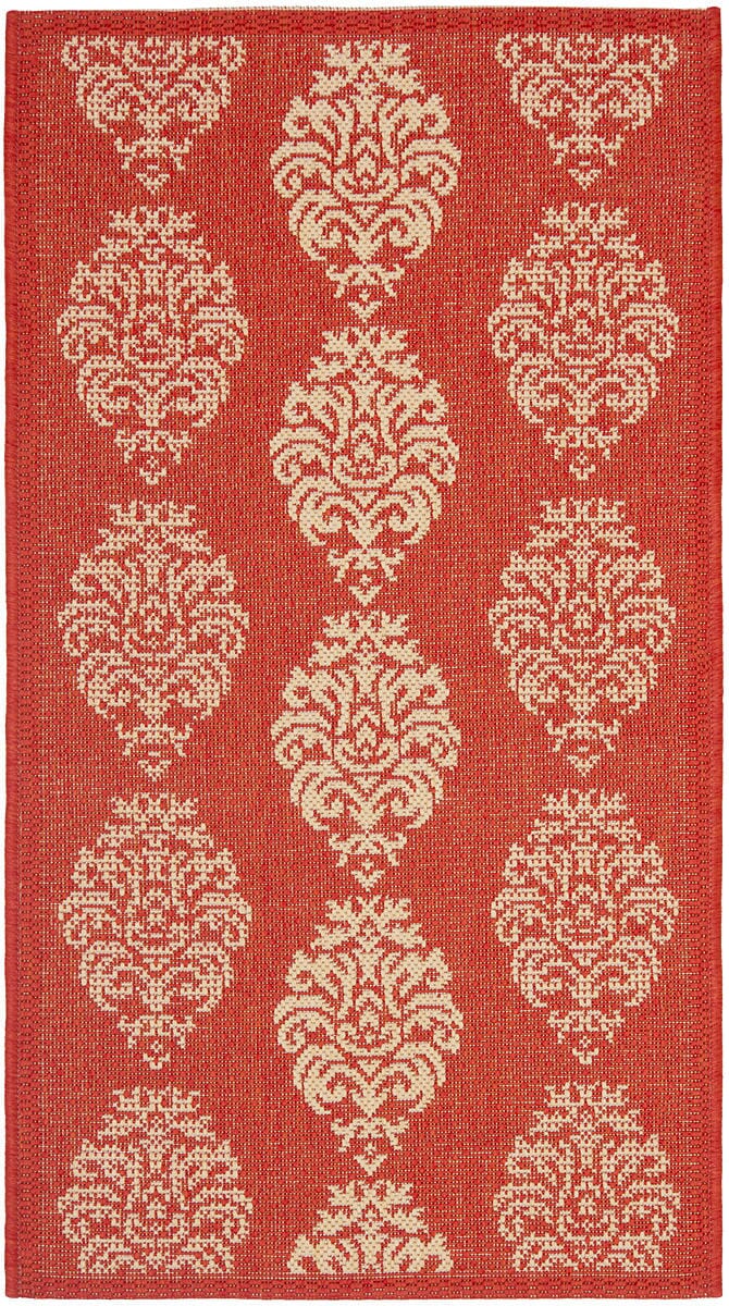 Safavieh Courtyard cy2720-3707 Red / Natural Damask Area Rug