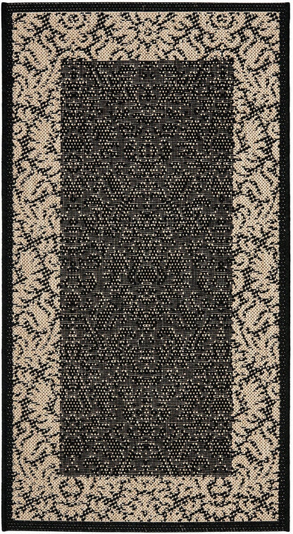 Safavieh Courtyard cy2727-3908 Black / Sand Bordered Area Rug