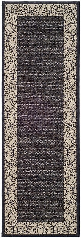 Safavieh Courtyard Cy2727-3908 Black / Sand Bordered Area Rug