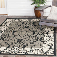 Safavieh Courtyard Cy2727-3908 Black / Sand Bordered Area Rug