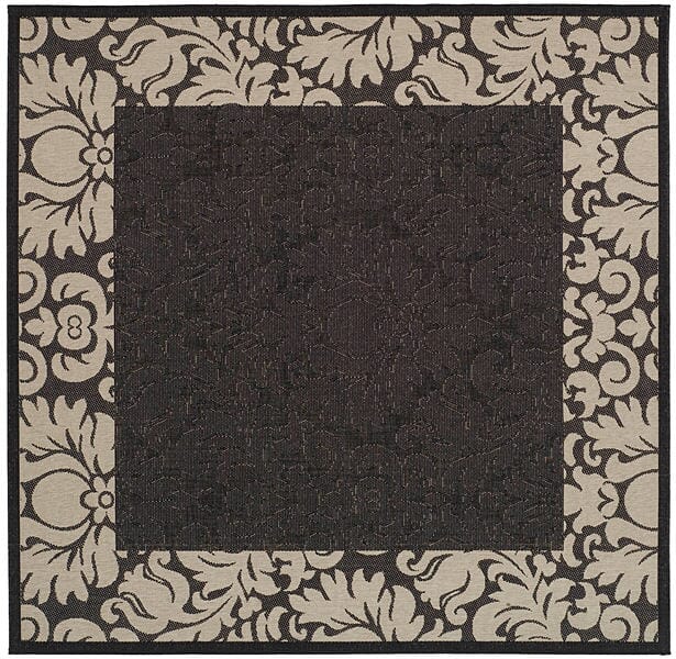 Safavieh Courtyard Cy2727-3908 Black / Sand Bordered Area Rug