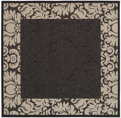 Safavieh Courtyard Cy2727-3908 Black / Sand Bordered Area Rug