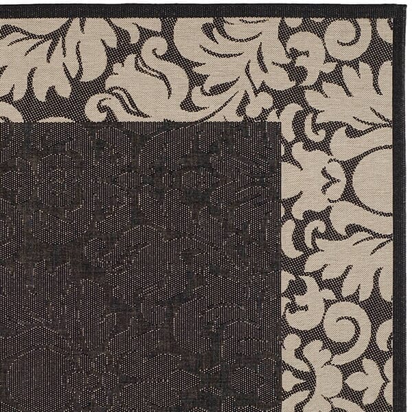 Safavieh Courtyard Cy2727-3908 Black / Sand Bordered Area Rug