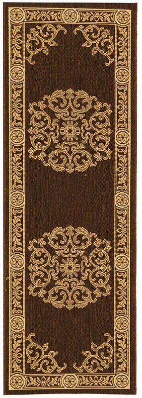 Safavieh Courtyard Cy2914-3409 Chocolate / Natural Area Rug