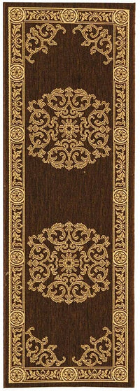 Safavieh Courtyard Cy2914-3409 Chocolate / Natural Area Rug