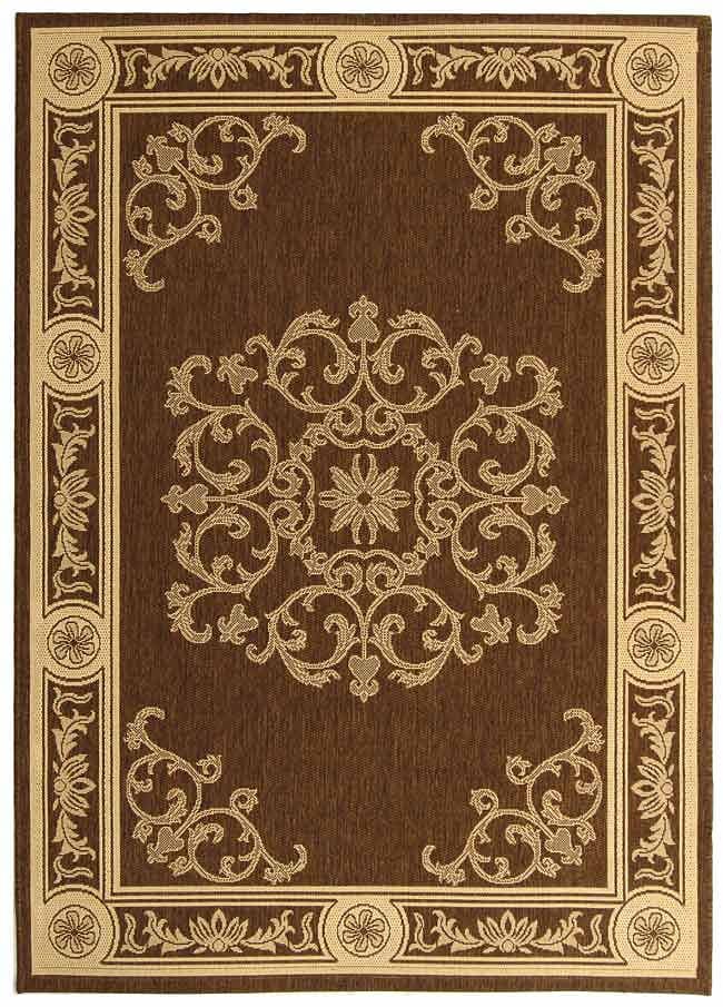 Safavieh Courtyard Cy2914-3409 Chocolate / Natural Area Rug