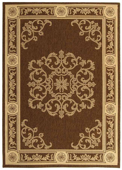 Safavieh Courtyard Cy2914-3409 Chocolate / Natural Area Rug