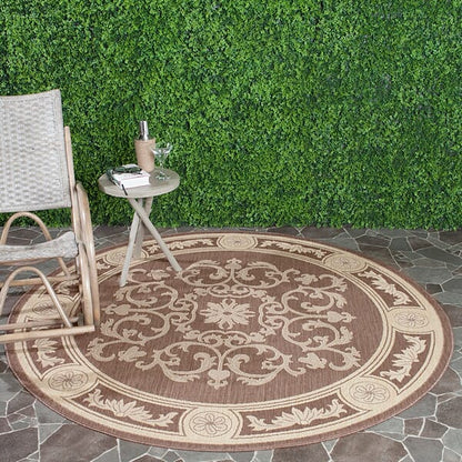 Safavieh Courtyard Cy2914-3409 Chocolate / Natural Area Rug