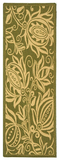 Safavieh Courtyard Cy2961-1E06 Olive / Natural Floral / Country Area Rug