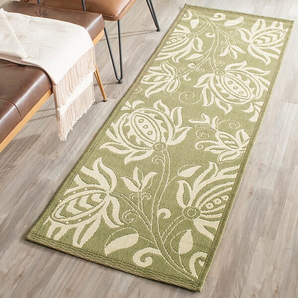 Safavieh Courtyard Cy2961-1E06 Olive / Natural Floral / Country Area Rug