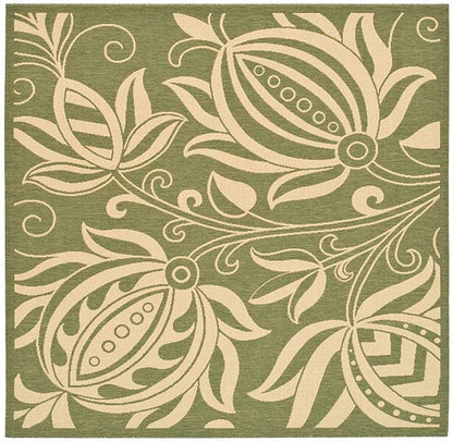 Safavieh Courtyard Cy2961-1E06 Olive / Natural Floral / Country Area Rug