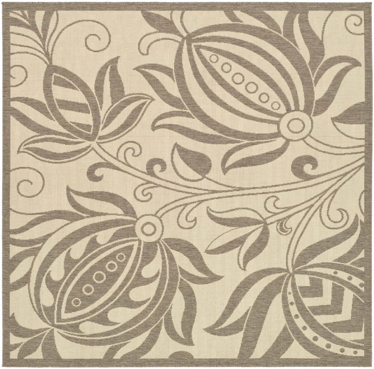 Safavieh Courtyard cy2961-3001 Natural / Brown Floral / Country Area Rug