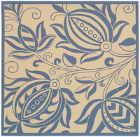 Safavieh Courtyard cy2961-3101 Natural / Blue Floral / Country Area Rug